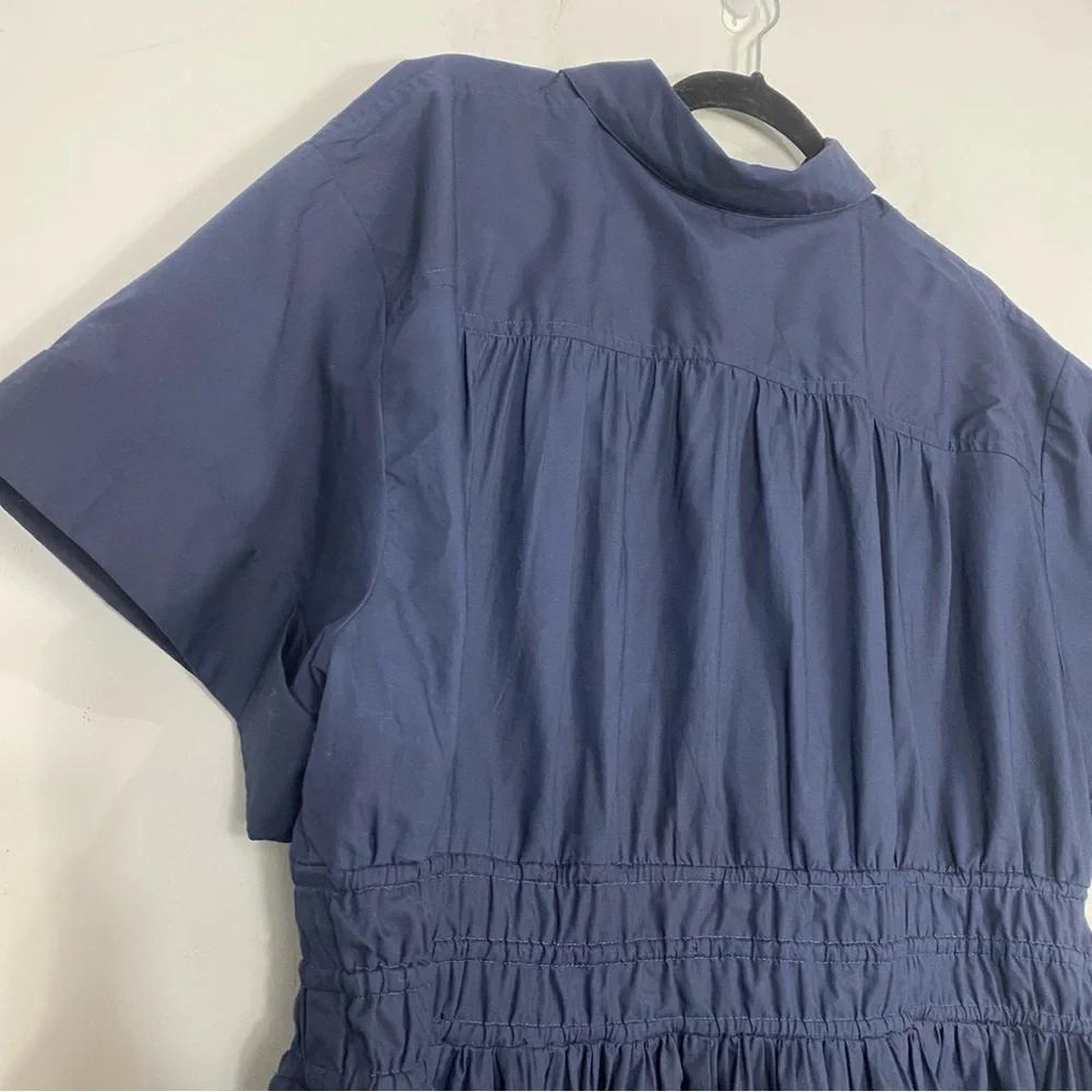 J.CREW Elena Mini Shirt Poplin Dress Navy Blue